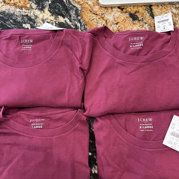 NWT J. Crew Men's Crushed Beet Red Slim Washed Jersey Pocket Tee - SIZE XL - Picture 10 of 10